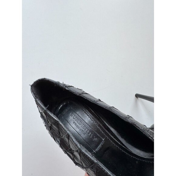 BURBERRY PRORSUM Black Snakeskin Leather High Heel Booties Ankle Boots, Size 37 - Picture 3 of 15